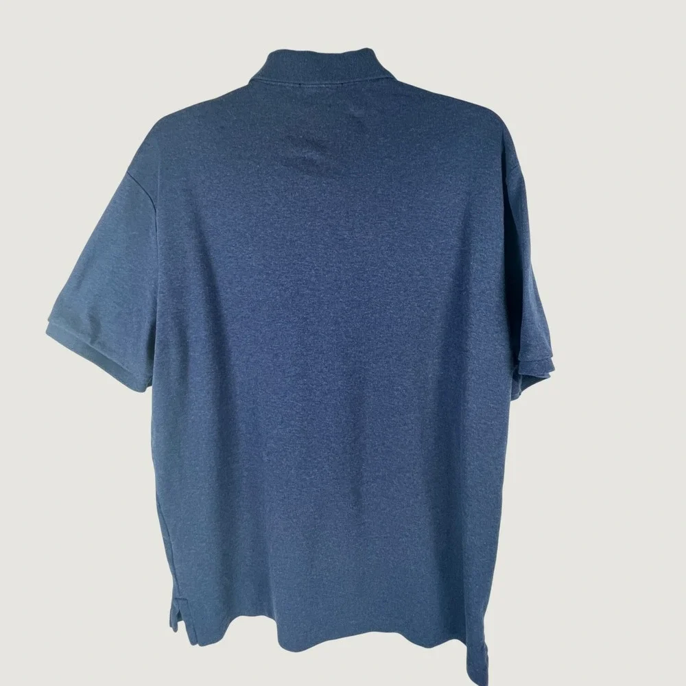 Polo Ralph Lauren Mens Navy Blue Heather Short Sleeve Pony Logo Polo Shirt Large
